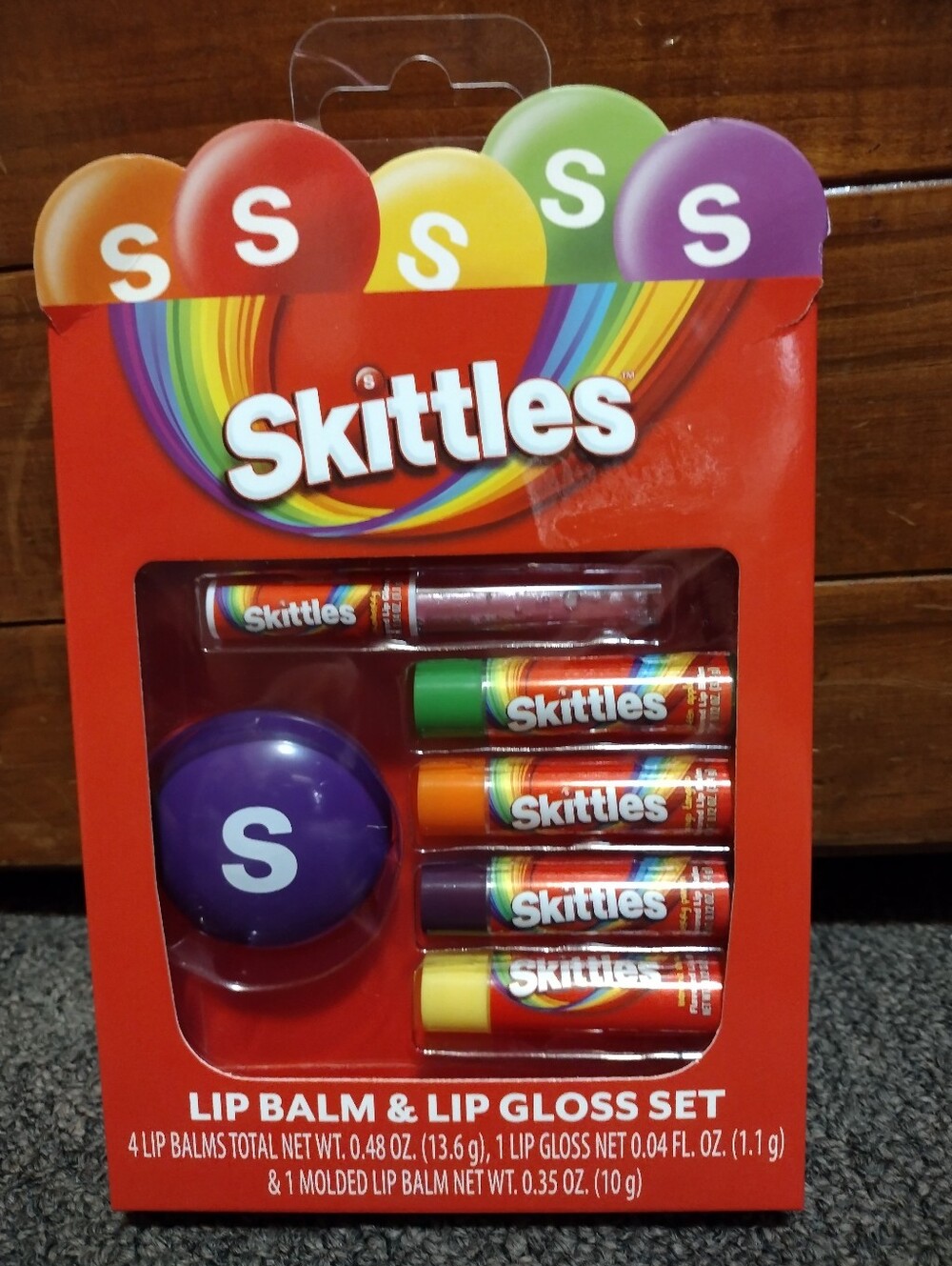 Skittles Lip Balm & Lip Gloss Set - Multicolor